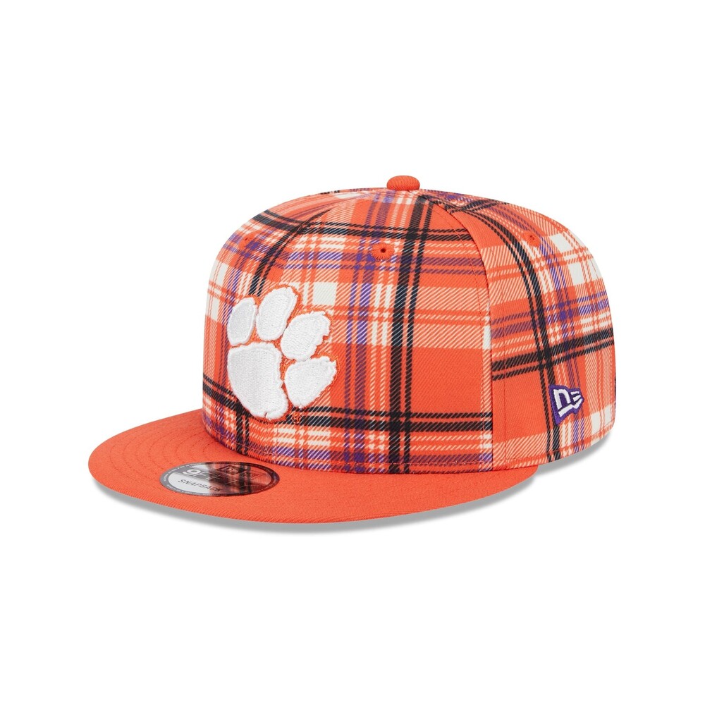 New Era Clemson Tigers Plaid 9FIFTY Snapback Hat - One Size